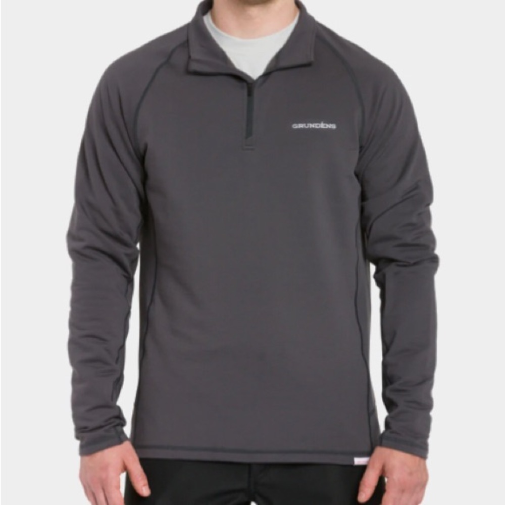 Grundens Grundies Mid 1/4 Zip Performance Base Layer Top Gray Size XXL